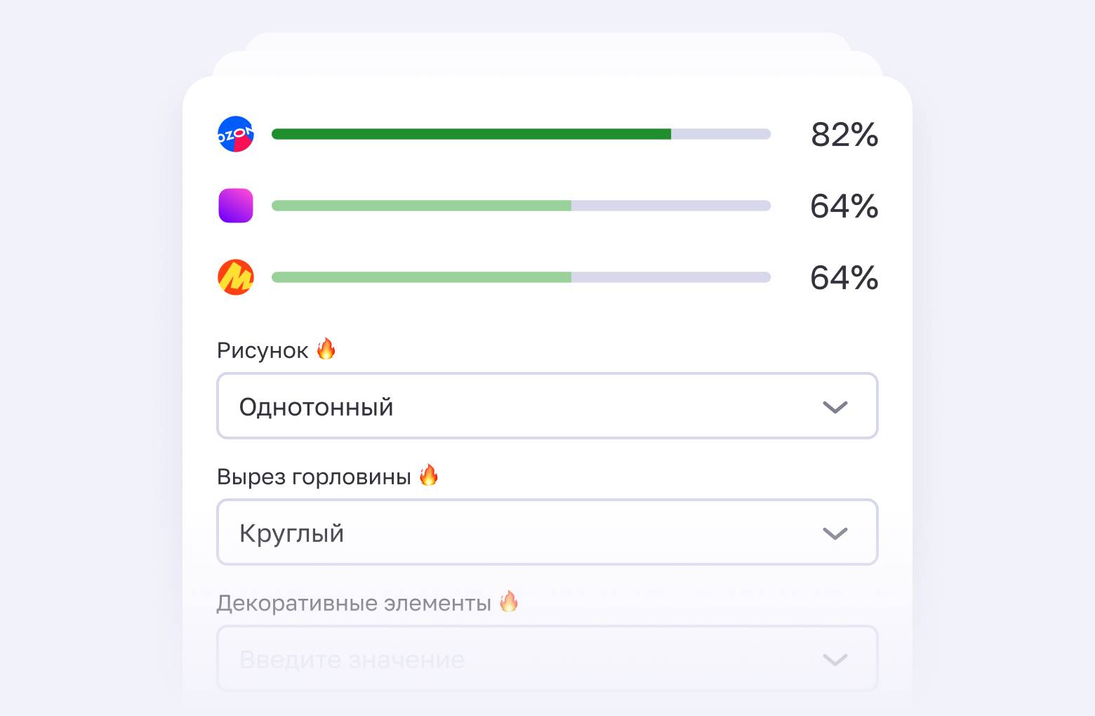 форма товара